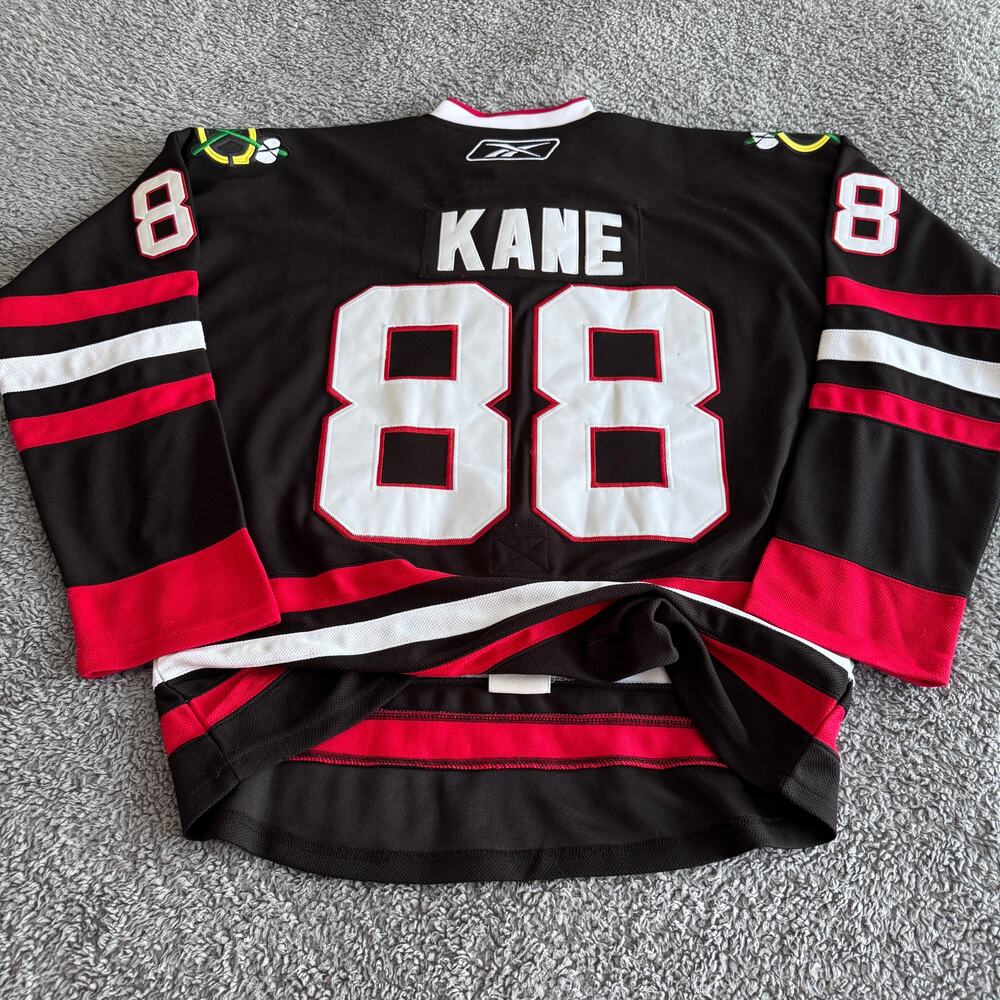 CCM Kane #88 Black Red White Hockey Jersey